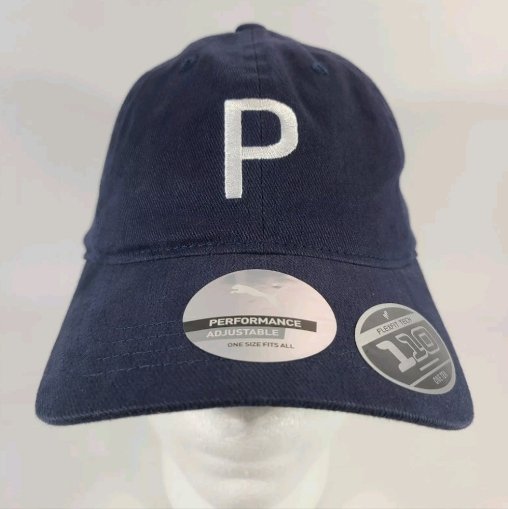 Puma Golf Flexfit 110 Peacoat Performance Hat Navy Blue Adjustable OSFA